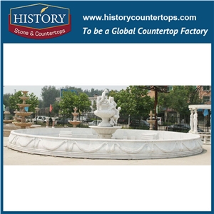 History Stone World Brand Fountain by Xiamen Factory, Guaranteed Quality Natural White Marble Handmade Fountain with Exquisite Carved Man Statues, Decorative Stone Fountain