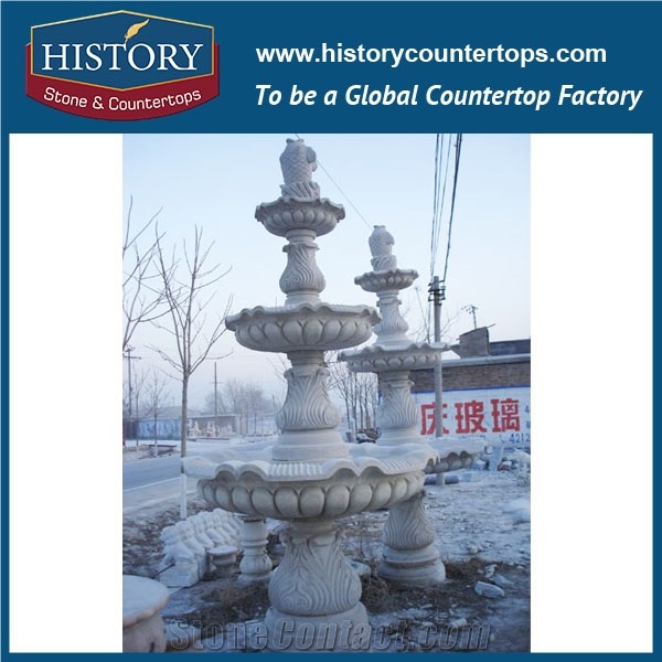 History Stone World-Known Fountain by Xiamen Factory, Guaranteed Quality Natural White Marble Handmade Fountain with Carved Nude Man Holding Jars, Decorative Stone Fountain