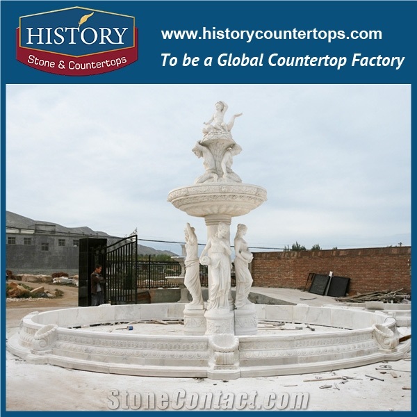 History Stone World-Known Fountain by Xiamen Factory, Guaranteed Quality Natural White Marble Handmade Luxury Design Large 530 Centimeters High Fountain, Decorative Stone Fountain