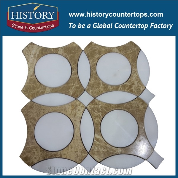 History Stone World-Reputed Xiamen Manufacturers Outstanding Features, Bianco Carrara and Emperador Marble Penny Round Non-Slip Mosaic Tile with Competitive Price, Floor & Wall Mosaic