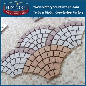 History Stones 2017 Construction Material Wholesale Cheap Paver Stone Fan Shaped Light Grey G603 Granite Flooring Patio Floors Outdoor Landscape Paving Courtyard Road Pavement Cobble Sheet & Pavers