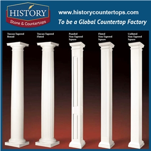 History Stones 2017 Popular New Design Pure White Marble Stone Customized Home Decorative Nice Roman Art Square Pillars Sculptured Column