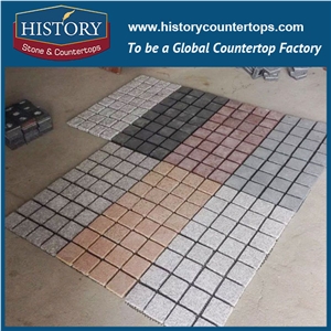 History Stones a Grade Mix Square Full-Connect Grey Granite G603 Richer Color Super Natural Cobble Landscaping Decoration Walkway River Stone Pavers Exteriors Street Paving Cobblestone Sheet & Pavers