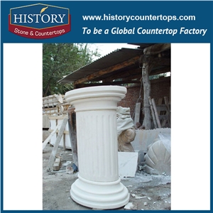 History Stones Architectural Natural Stone Marble Pure White Delicate Helicoidal Shaping Column Garden Flowerpot Bases Outdoor Decoration Pillars