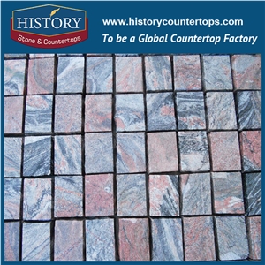 History Stones Beautiful Natural Square Shaped Outdoor Building Decorative Material Multicolor Granite, Outside Driveway, Garden Stepping Pavement, Floor Covering, Paving Cobble Stone& Paver