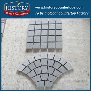 History Stones Bulk Sale China Cheaper Production Line Anomaly Flamed Square Patterns Random Ocean Red Granite Grass Cube Decorative Garden Stepping Stones Road Laying Cobble Sheet & Pavers