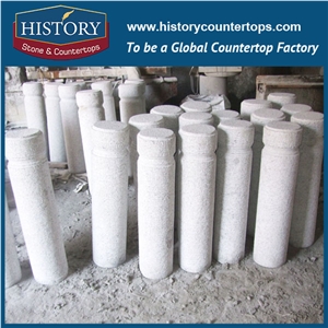 History Stones China Constructional Project Outdoors Scenery Car Stop Useful Sphere Light Grey Granite G603 Ball Street Bollards Parking Stone
