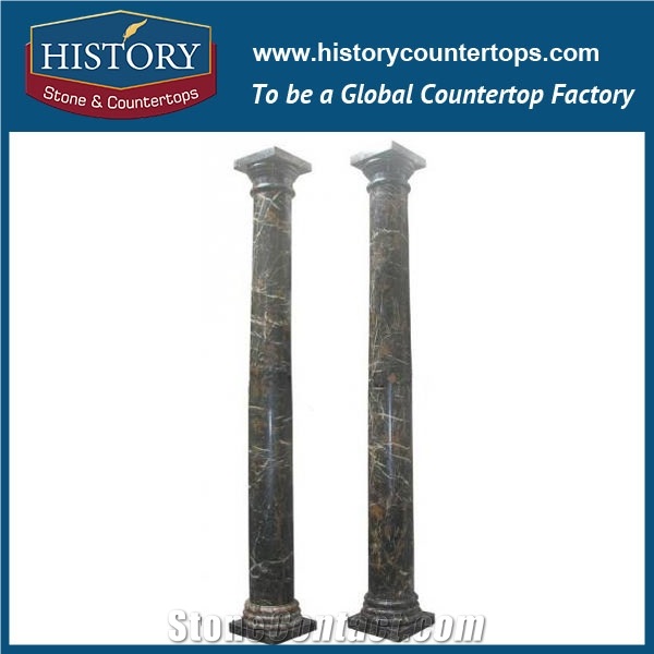 History Stones China Factory Directly Sale Pure White Polished Surface Small Garden Standing Pillars Sizes Flowerpot Bases Home Construction Columns