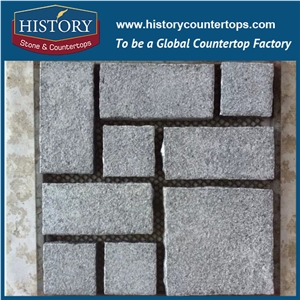 History Stones China Granite Dark Grey Fan Patterns Landscaping Design Decorative Garden Stepping Pavement Cheap Sale Patio Pavers External Floor Covering Outdoor Walkway Pavers Cobble Sheet & Paver