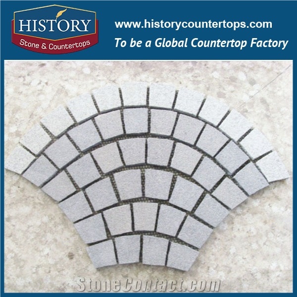 History Stones China Granite Dark Grey Fan Patterns Landscaping Design Decorative Garden Stepping Pavement Cheap Sale Patio Pavers External Floor Covering Outdoor Walkway Pavers Cobble Sheet & Paver
