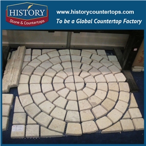 History Stones China Lowest Price Granite Interlocking Stone M2 Price Natural Pearl Cream Yellow G682 Circle Pattern Outdoor Cube Landscaping Stepping Paving Driveway Flooring Cobble Sheet & Pavers