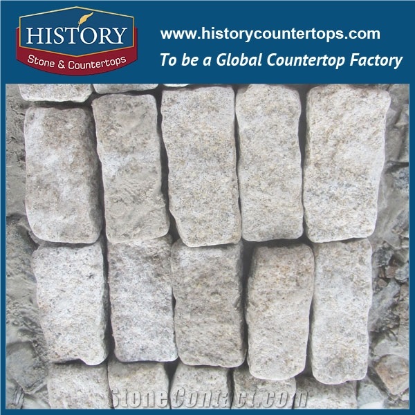 History Stones China Natural Granite Flamed Surface Cut to Size Light Yellow Flooring Tiles, Groove Panels, Side Pavement, Floor Covering, Walkway, Rain Drainage Pavers Street Road Cube Stone& Pavers