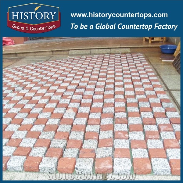History Stones China Natural Prevalent Construction Material Fire Pit Square Shaped Ocean Red Granite, Driveway Paving, Floor Covering, Patio Paver, Garden Stepping Pavement Cobble Stone& Pavers