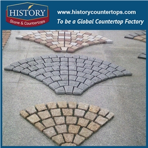 History Stones China Square Customized Design Hot Seller Black G684 Granite Paving Flamed Brushed Surface Mesh Interlocking Paver Driveway Garden Road Walway Cobblestone Sheet & Pavers