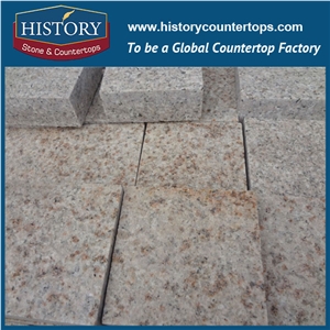 History Stones China Supplier Best Price Popular Fashion Different Types Of Flamed Yellow Beige Granite Garden Stepping Paver, Park Walkway, Patio Covering, Flooring Cube Stone & Paving