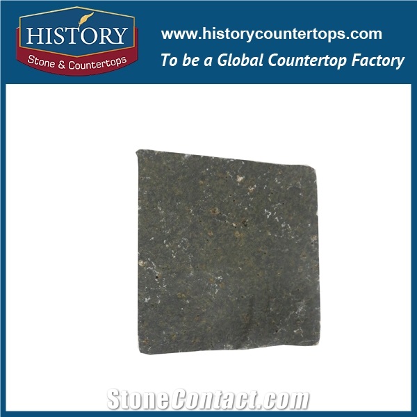 History Stones Chinese Best Price Natural Flamed Surface Dark Black Granite Terrace Floors, Floor Covering, Paving Sets, Waterproof Patio Flooring, Rain Drainage Paver Cube Stone & Pavers