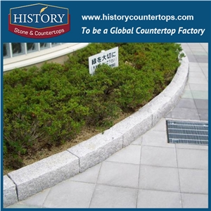 History Stones Chinese Grey Granite G603 Flamed Kerb Stone New Design Light Curb Type Building Landscaping Paving Garden Road Border Paver Kerbstone