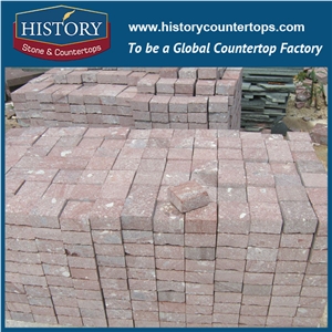 History Stones Chinese Natural Ocean Red Granite Flooring Current Prevalent Unique Design, Floor Covering, Patio Paver, Groove Panels, Rain Drainage Pavers, Side Pavement Cube Stone& Paving