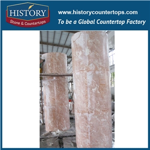 History Stones Classic Designs Hand Carved Round Hollow Pillar Design Sunset Marble Stone Beautiful Decorative Top Quality Indoor Roman Columns