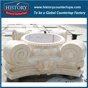 History Stones Classic Designs Hand Carved Round Hollow Pillar Design Sunset Marble Stone Beautiful Decorative Top Quality Indoor Roman Columns
