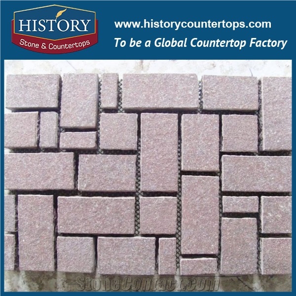 History Stones Different Size Flamed Surface Natural Ocean Red Granite Pavers Patio Flooring, Terrace Floors, Courtyard Road Pavement, Exterior Floor Paver, Drainage Pavers Cobble Sheet & Paving