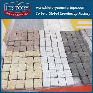 History Stones Flamed Surface Square Roadside Light Grey G603 Granite Tiles Outside Garden Stepping Paving, Wall Covering, Side Pavement, Outdoor Flooring Landscaping Stones Cobblestone & Pavers