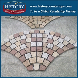 History Stones Led Fashion Tumbled Rough Surface New G603 All Sides Paving Granite Types Garden Decoration Grey Fan Shape Pavement Popular Pathway Easy Laying Sidewalks Cobble Sheet & Pavers