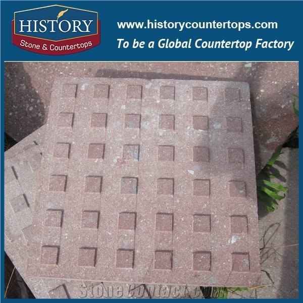 History Stones Natural Customized Pattern Best Price Ocean Red Granite Flooring Paver Floor Covering, Patio Paver, Driveway Rain Drainage Pavers, Garden Stepping Pavers Cube Stone& Paving