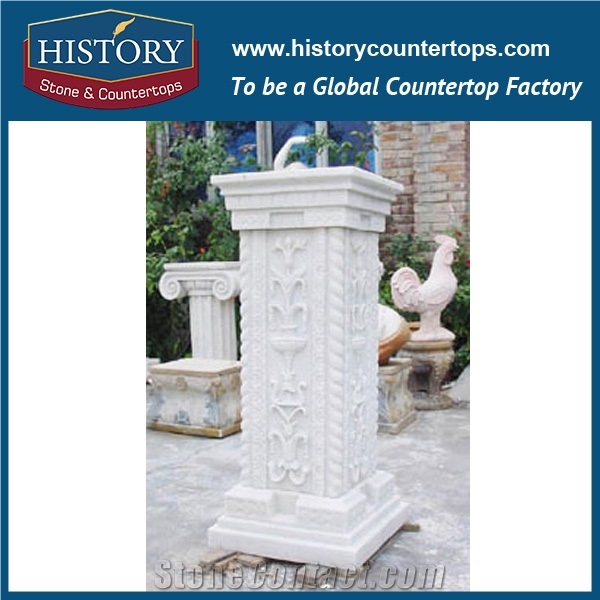 History Stones Ornamental Marble Stone Brown Decorative House Column Designs Roman Style Natural Indoor Decoration Pillars