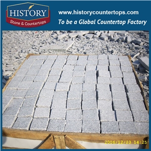 History Stones Own Quarry High Grade Popular Natural Outdoor Non-Slip Flamed Surface Light Grey Granite Courtyard Road Paver, Flooring, Street Walkway Landscaping Stones Cobblestone & Paving