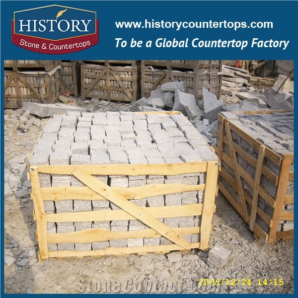 History Stones Own Quarry High Grade Popular Natural Outdoor Non-Slip Flamed Surface Light Grey Granite Courtyard Road Paver, Flooring, Street Walkway Landscaping Stones Cobblestone & Paving