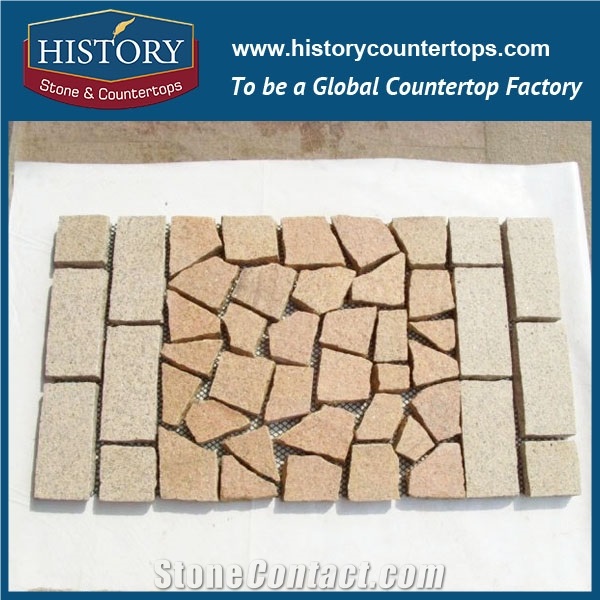 History Stones Perfect Yellow Rustic G682 Flag Mats Outside Decorative Garden Road Mesh Back Granite Cheap Paving Stone New Type Patio Yard Park Paver Driveway Tumbled Cube Cobble Sheet & Pavers