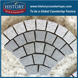 History Stones Professional Wholesale Natural Size Granite Supplier Paving Stone Irregular Fan Shaped Dark Grey G654 Outdoor Cheap Compass Pavement Road Paver Rough Landscaping Cobble Sheet & Pavers