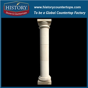 History Stones Pure White Marble Building Decoration Columns Product Prices Natural Stone Wholesale Customize Outdoor Roman Marble Columns