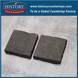 History Stones Unique Design Square Shaped Dark Black G684 Granite Wholesale Garden Stepping Pavement, Car Parking Lot, Walkway Road Pave, Rain Drainage Pavers, Floor Covering, Cube Stone & Paving
