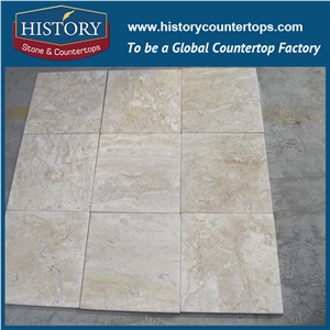 Historystone China Exterior Decoration Travertine Tiles Beige Travertine Light Rusty Travertine,Standard Cartons / Wooden Crate/ Pallets Packing,Usage Indoor and Outdoor Decoration.