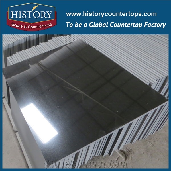 Historystone China Mongolia Black Granite Stone Slabs for Floor Tile / Wall Cladding Covering, as a Good Construction Material.