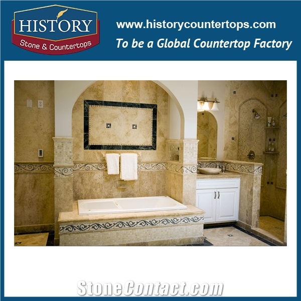 Historystone China Super Travertine Floor Tiles,Yellow Travertine Interior and Outside Decoration,Top Grade Quality Custom Sizes and Finish/Strict Qc Assure/Fast Delivery Hot Sales.