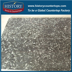 Historystone Chinese Special/Luxury Polished Granite Dream Circle Black Granite Tiles 50x50 Stone Slabs for Floor Covering, Heat Resistant