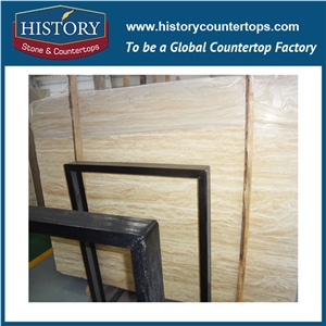 Historystone Hot Sales Beige Travertine Imported Turkey,Can Do Countertop & Vanity According Requirements, Usage Kitchenroom/Bathroom, Good Quality/Reasonable Price/Punctual Delivery.
