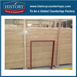 Historystone Imported Beige Travertine Be Used Walling/Flooring/Stairs/Countertops/Fountain/Handicrafts/Embossment/Carving/Sculptures,Hot Sales Natural Stone Slabs Polished Surface Finished.