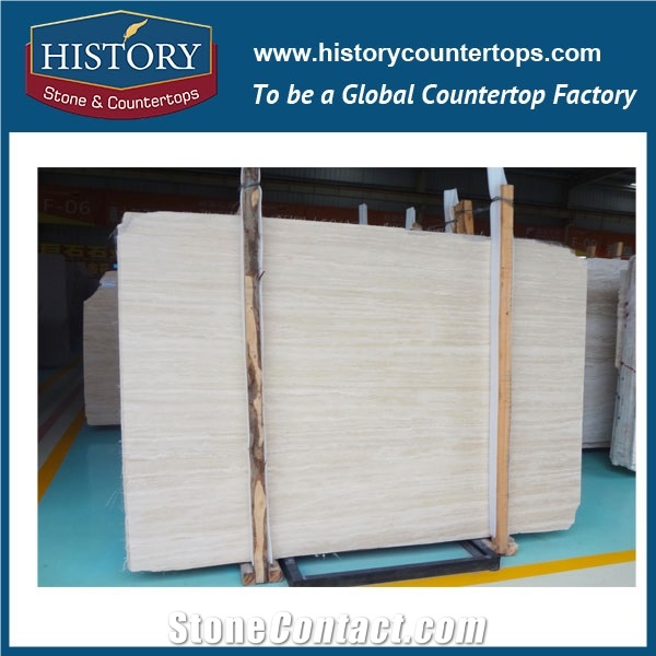 Historystone Imported Beige Travertine Be Used Walling/Flooring/Stairs/Countertops/Fountain/Handicrafts/Embossment/Carving/Sculptures,Hot Sales Natural Stone Slabs Polished Surface Finished.