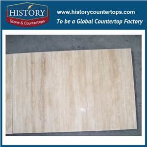 Historystone Imported Beige Travertine Polished Surface Wall and Floor Tiles & Slabs with Cheap Price,Be Used Indoor Ground/Interior Walls/The Outdoor /Stair/ Stage Face Plate,Cut-To-Size or Any Other