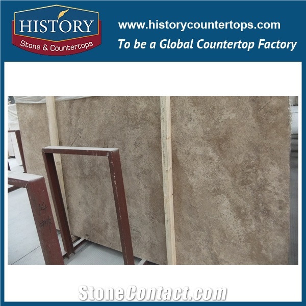 Historystone Imported Best Quality Best Price Iran Coffee Travertine for Sale/New Technology Travertine Ile, Travertine 600*600 800*800 Polished Double Loading Super Glossy Tiles.