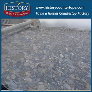 Historystone Imported Brazil Outdoor Flooring Pebble Green Granote the Biggest Granite Producers,For Slabs Interior and Exterior Wall Cladding