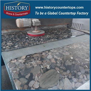 Historystone Imported Brazil Outdoor Flooring Pebble Green Granote the Biggest Granite Producers,For Slabs Interior and Exterior Wall Cladding