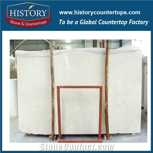 Historystone Imported Crema Marfil Spain High Quality Polished Marble Tiles & Slabs for Walling and Flooring with Cheap Price,The Base Of Color Beige/A Thin Red Line/Good Luminosity/Good Wear-Resistin
