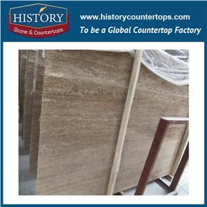 Historystone Imported High Polished Coffee Color Travertine from Iran Good Price, Natural Material Choosing, Fabrication to Package,Usage Flooring Tiles & Wall Cladding Covering Polished Surface