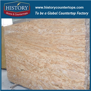 Historystone Imported in Indian Kashmir Golden Polished Kashmir Golden Yellow Granite Tile for Floors 16x16,Products Range Floor /Wall Tile.