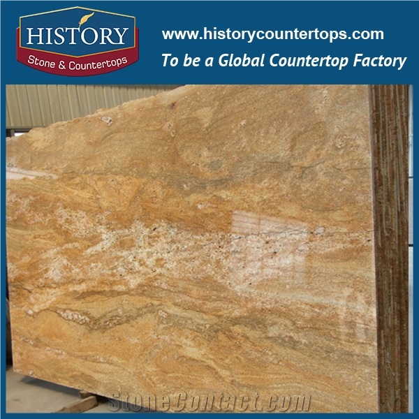 Historystone Imported in Indian Kashmir Golden Polished Kashmir Golden Yellow Granite Tile for Floors 16x16,Products Range Floor /Wall Tile.